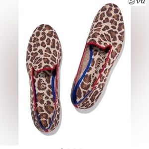 Rothy's The Loafer Mocha Spot Animal Print Washable Flats Excellent size 10.5